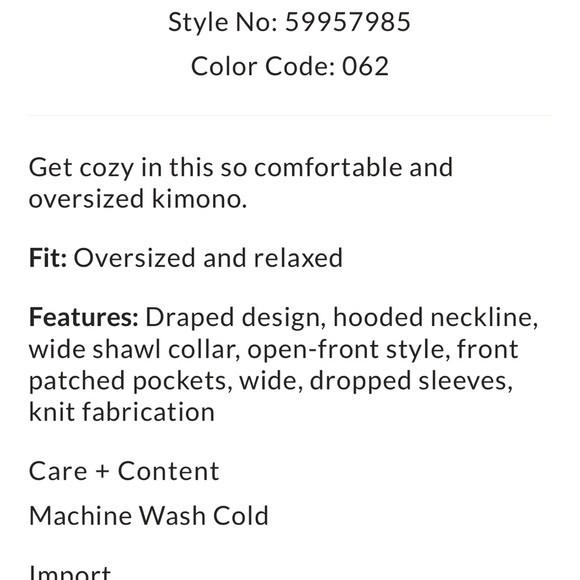 FREE PEOPLE”GET COZY “HOODED SPRING FALL WINTER KOMONO - Picture 5 of 5